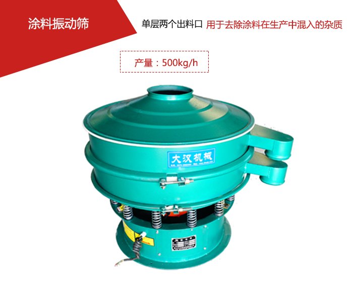 涂料屬于普通不易發(fā)生反應(yīng)的物料，所以涂料振動(dòng)篩采用的是碳鋼材質(zhì)。