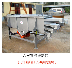 六層直線振動篩加裝制成裝置，灰色油漆出口產品