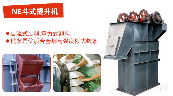 斗式提升機(jī)有：板鏈?zhǔn)?，皮帶式等多種形式主要依靠料斗完成物料的提升目的。
